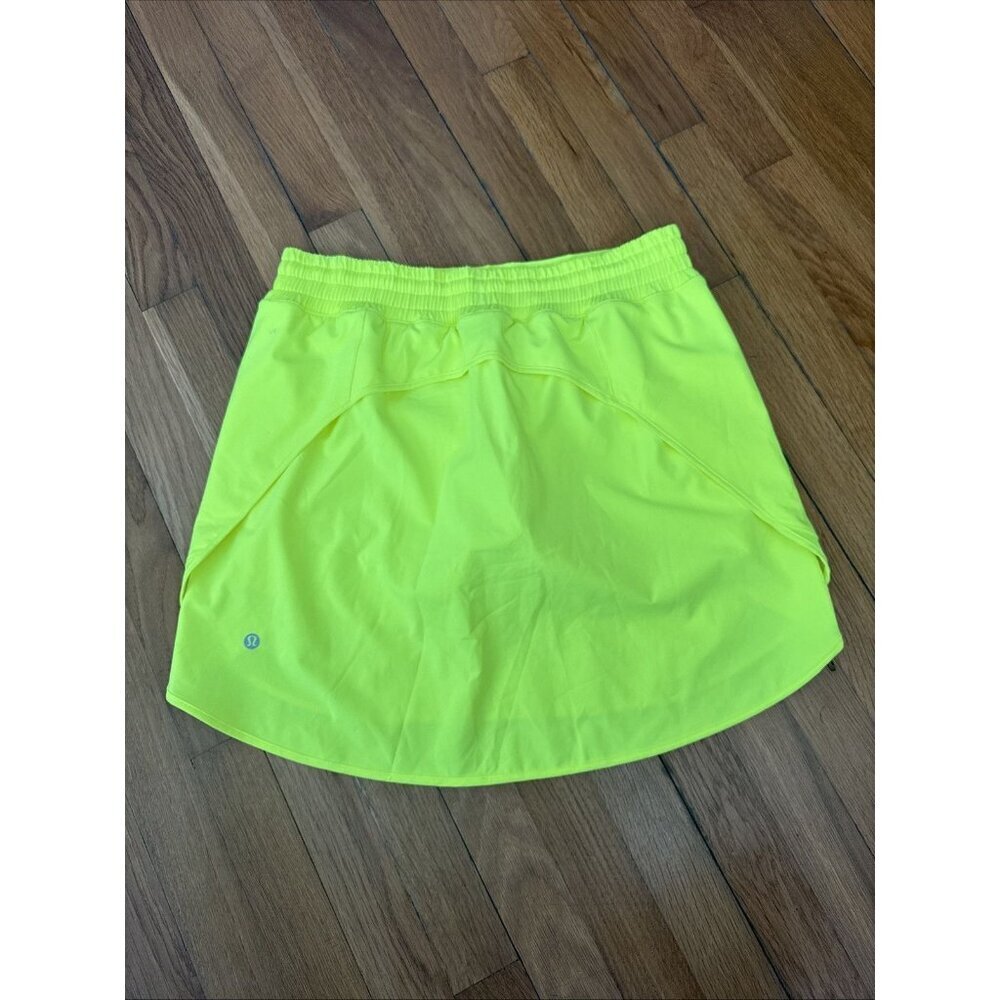 Lululemon Women's Hotty Hot High-Rise Skirt Skorts neon Highlight Yellow Size 10 - Picture 6 of 7